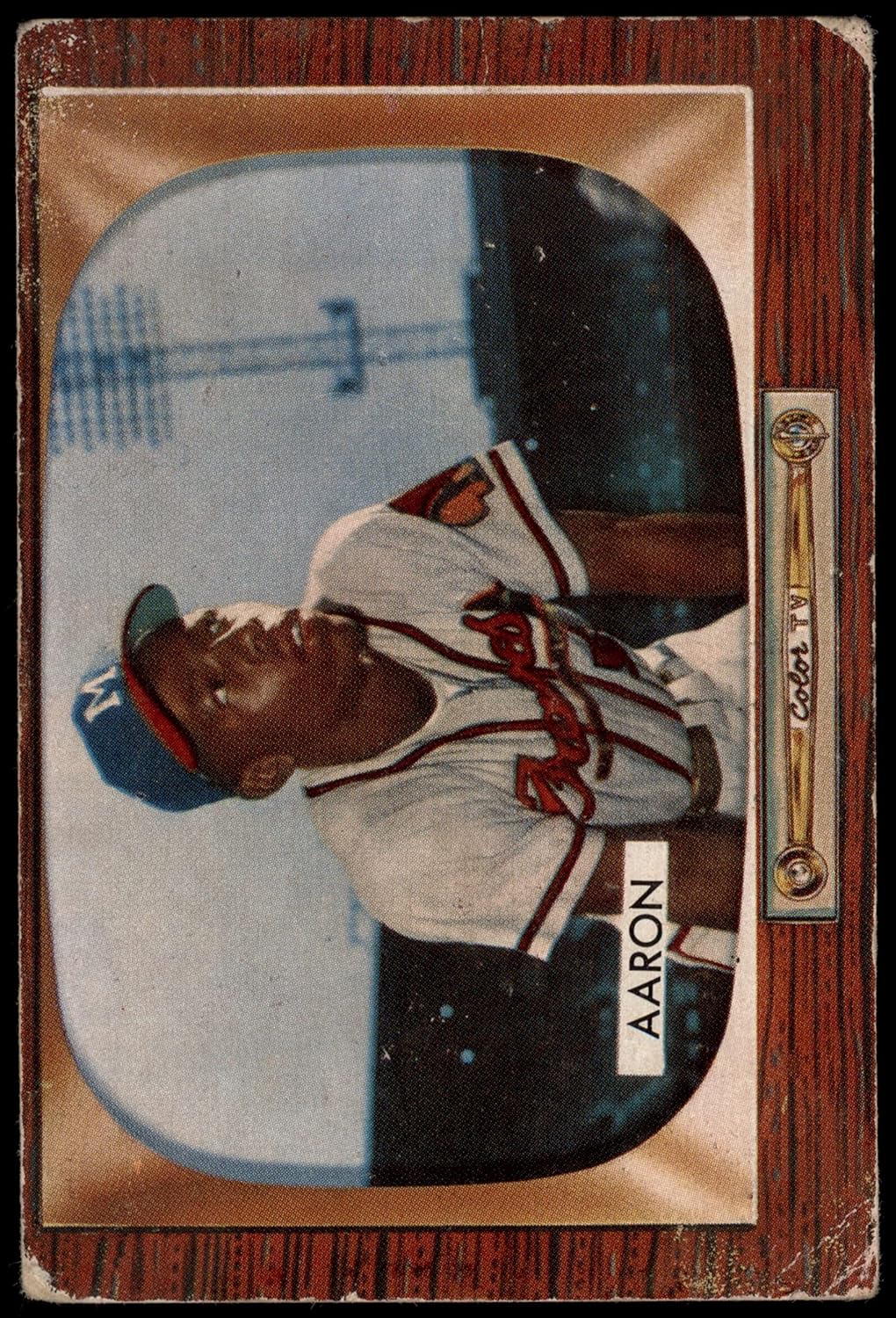 1955 Bowman # 179 Hank Aaron Milwaukee Braves (Baseball Card) POOR Braves