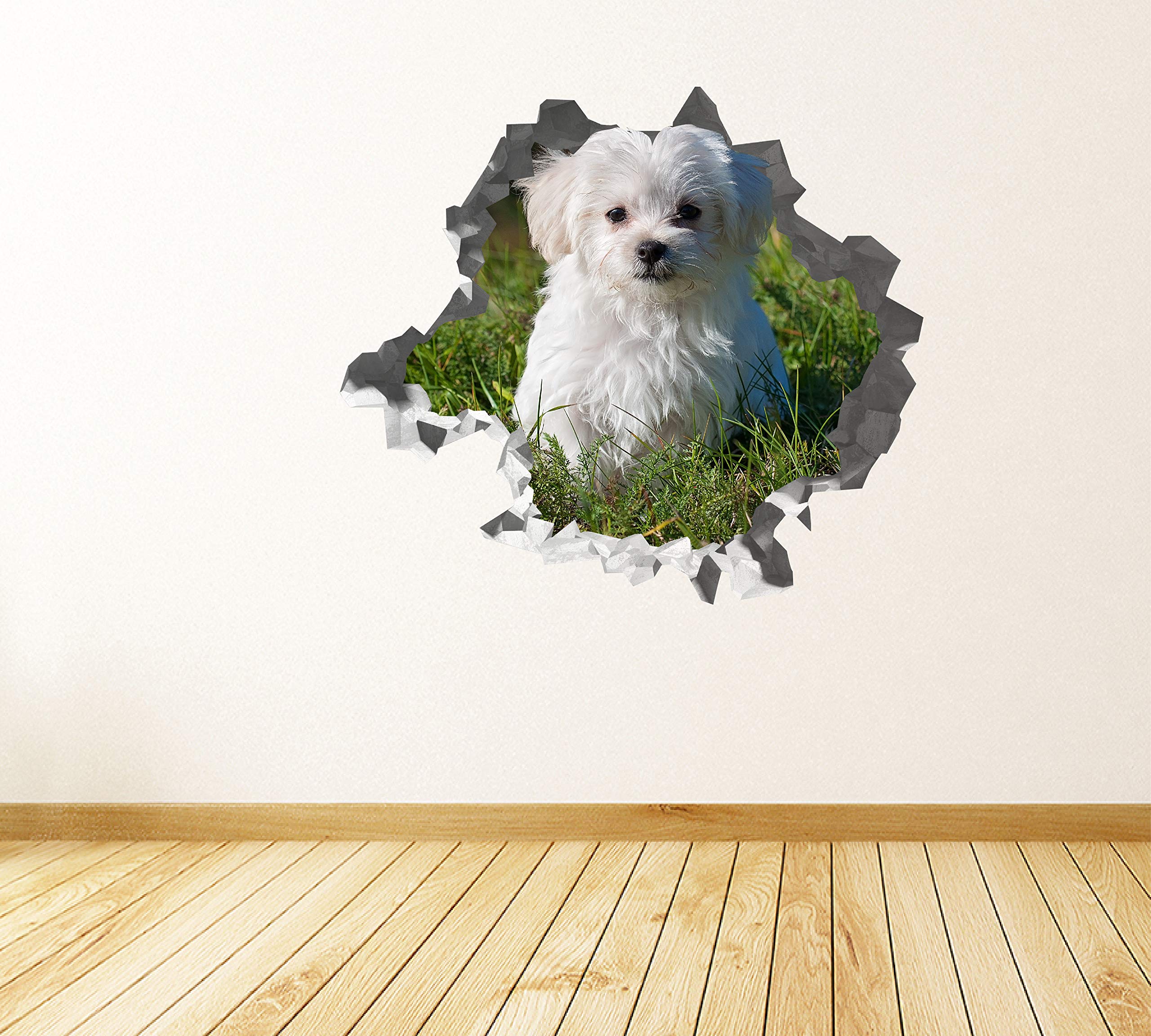 Cachorro Lindo Pegatina - Calcomania Animales - Decoración de Cuartos Niños - Sticker de Perro - Decoración Infantil - JS374 (Grande: 102 cm x 91 cm)