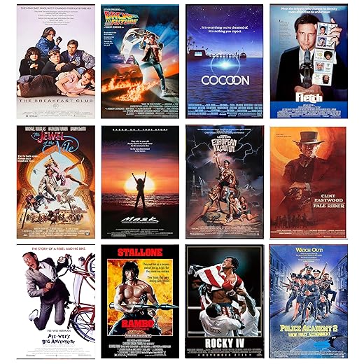 ArtDirect GalleryPack Wall Art – 12 Unframed 8x12 Movie Poster Prints from 1985, Collectible Décor for Home or Office