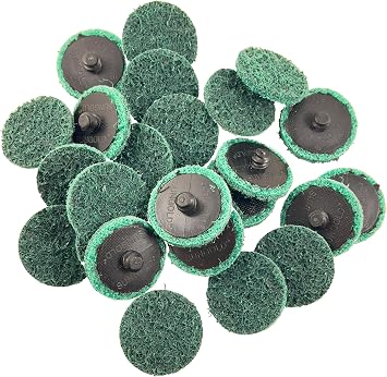 Sungold Abrasives 74930 Green Fine Non Woven Surface Conditioning Type R Quick Change Discs 25/Box, 1-1/2"