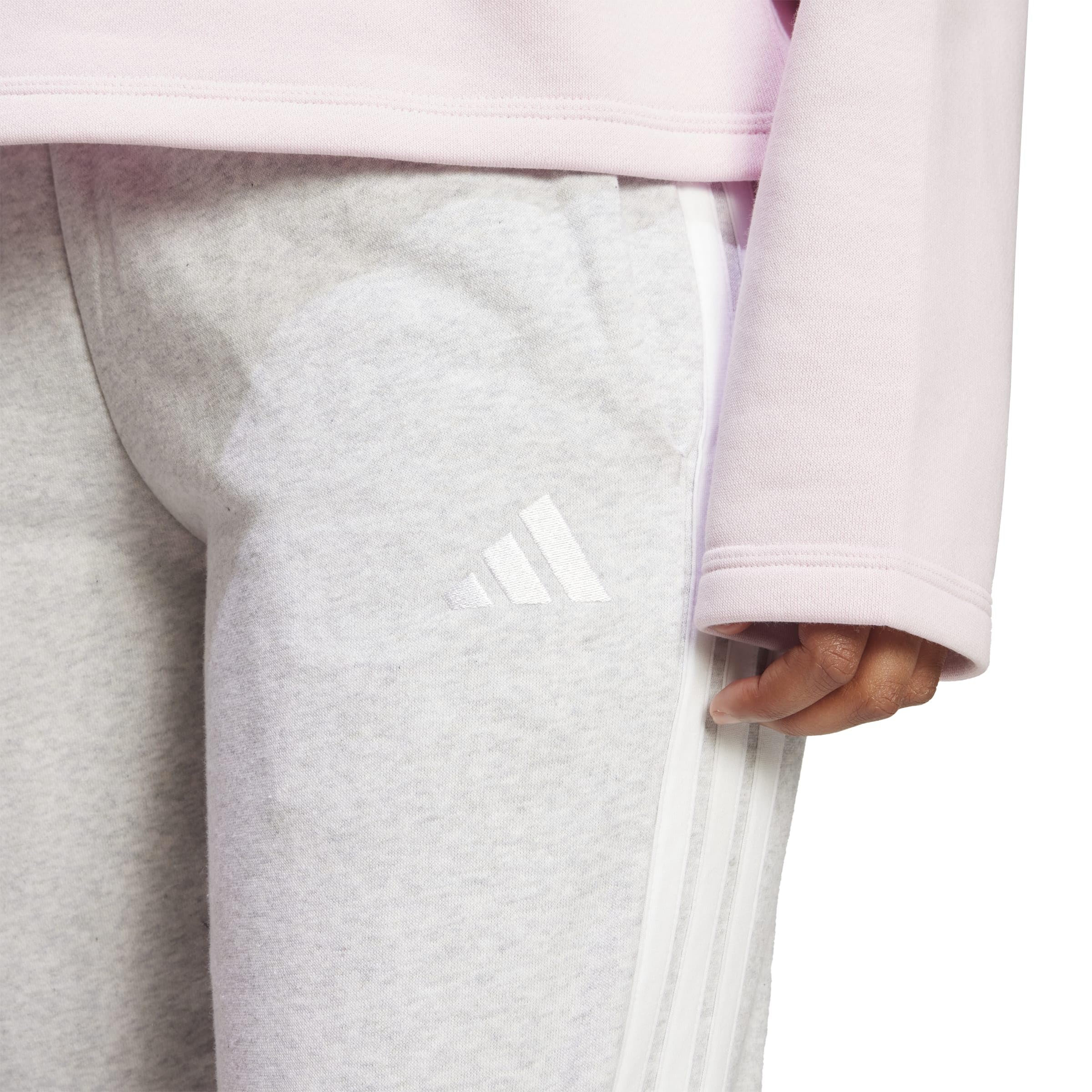 adidas Essentials 3-stripes Fleece Slim Pants - Spodnie golfowe Kobiety