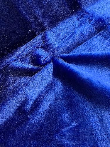 Miniatura 3 de Pelo corto de pelo sintético, pelo de 34 pulgadas, 60 pulgadas de ancho, vendido por The Yard (azul rey)