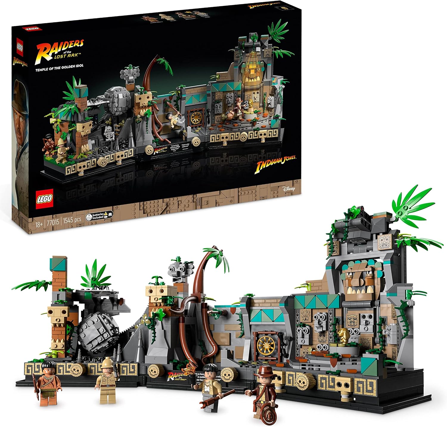 Lego 77015 Indiana Jones Temple of The Golden Idol Model Kit for Adults, Hunter of The Lost Treasure Movie Set with Interactive Features and Mini Figures