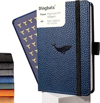 Dingbats* - Wildlife A6 Dotted Pocket Notebook - PU Leather Hardcover Small Journal for Work, Travel - Pocket, Elastic Closure, Pen Holder, Bookmark