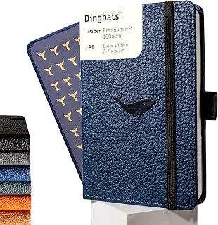 Dingbats* - Wildlife A6 Dotted Pocket Notebook - PU Leather Hardcover Small Journal for Work, Travel - Pocket, Elastic Closure, Pen Holder, Bookmark