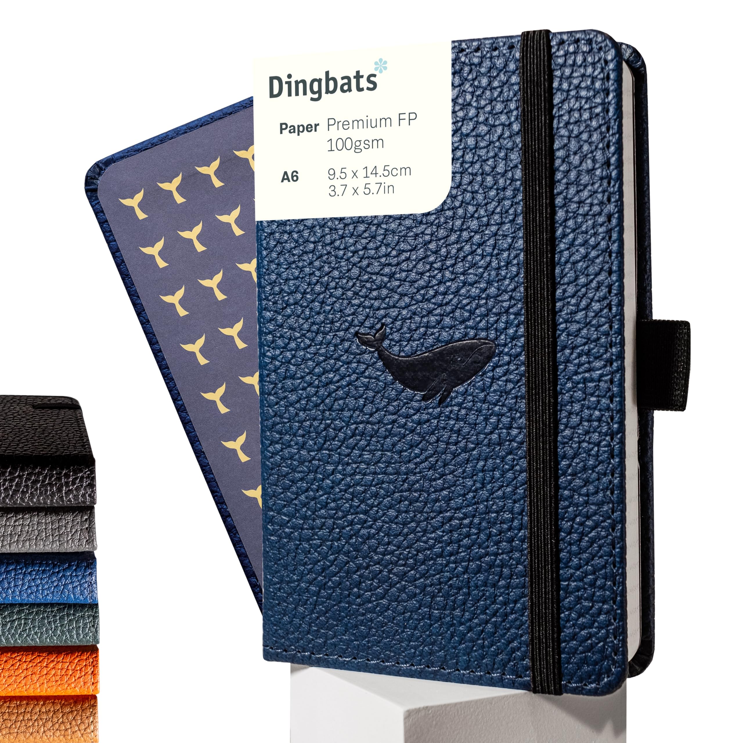 Dingbats* - Wildlife A6 Dotted Pocket Notebook - PU Leather Hardcover Small Journal for Work, Travel - Pocket, Elastic Closure, Pen Holder, Bookmark