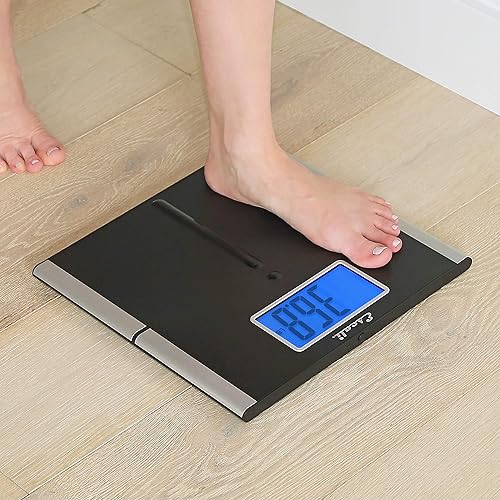 Miniatura 6 de Escali ComfortStep - Báscula de baño digital antideslizante para peso corporal con cubierta de plataforma de lino extraíble y alta capacidad de 400