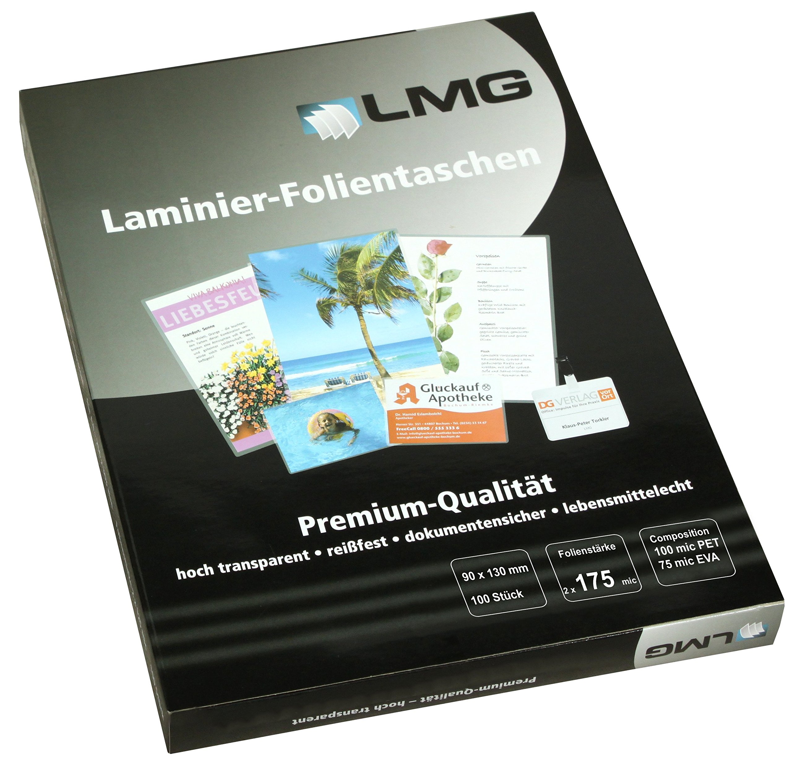 LMG lmg90 x 130 x 175 plastifier 90 x 130 mm, 2 x 175 microns, lot de 100