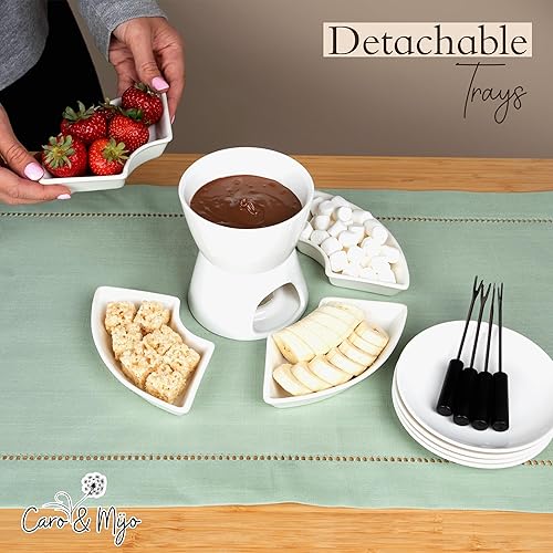 Miniatura 3 de Juego de ollas de fondue  Juego de fondue familiar e interactivo con fuente de calor de luz de té  Olla de cerámica de calidad para cualquier cena o