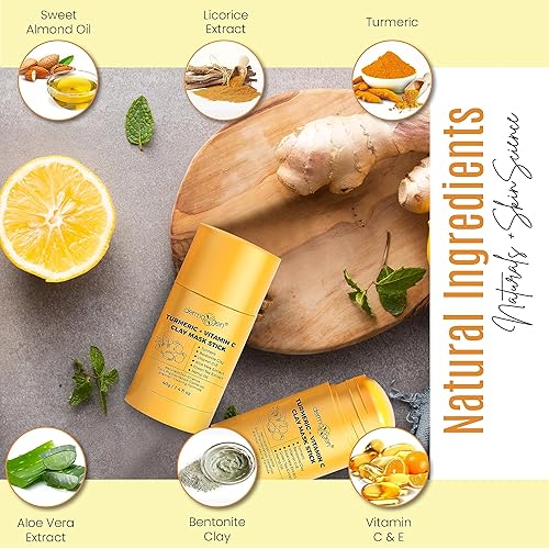 Miniatura 6 de DERMAXGEN Máscara facial de cúrcuma  Tratamiento orgánico puro para el acné + aumenta la circulación + antienvejecimiento para el cuidado de la piel