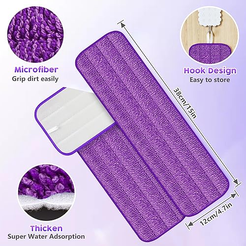 Miniatura 3 de Paquete de 6 almohadillas reutilizables para trapeador compatibles con Swiffer PowerMop, recambios de mopa eléctrica, almohadillas de repuesto para