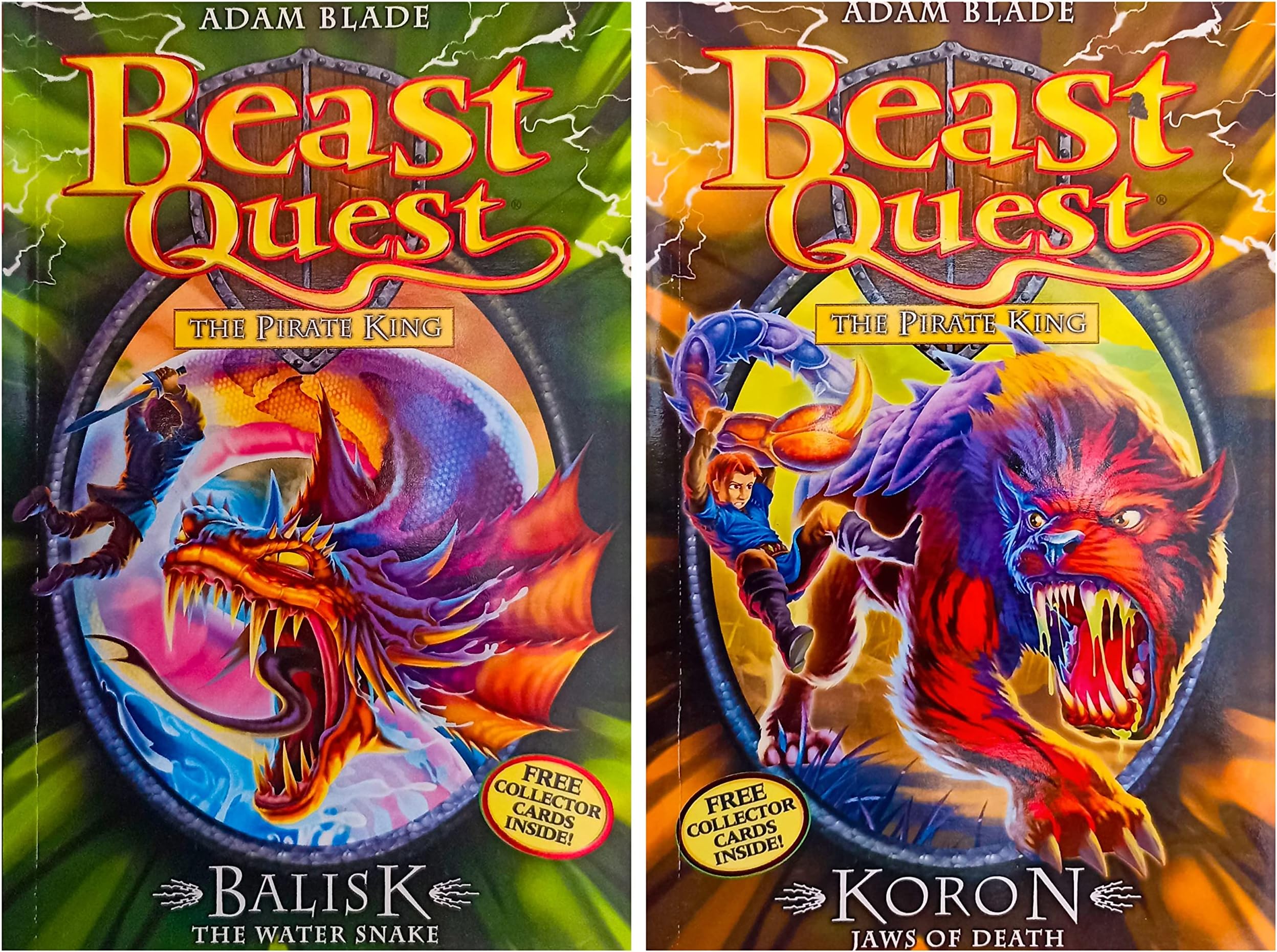 Combo Of BEAST QUEST THE PIRATE KING Books 43: BALISK The Water Snake And 44: KORON Jaws Of Death ( Set Of 2 Books ) [Paperback] ADAM BLADE Paperback – 1 January 2011