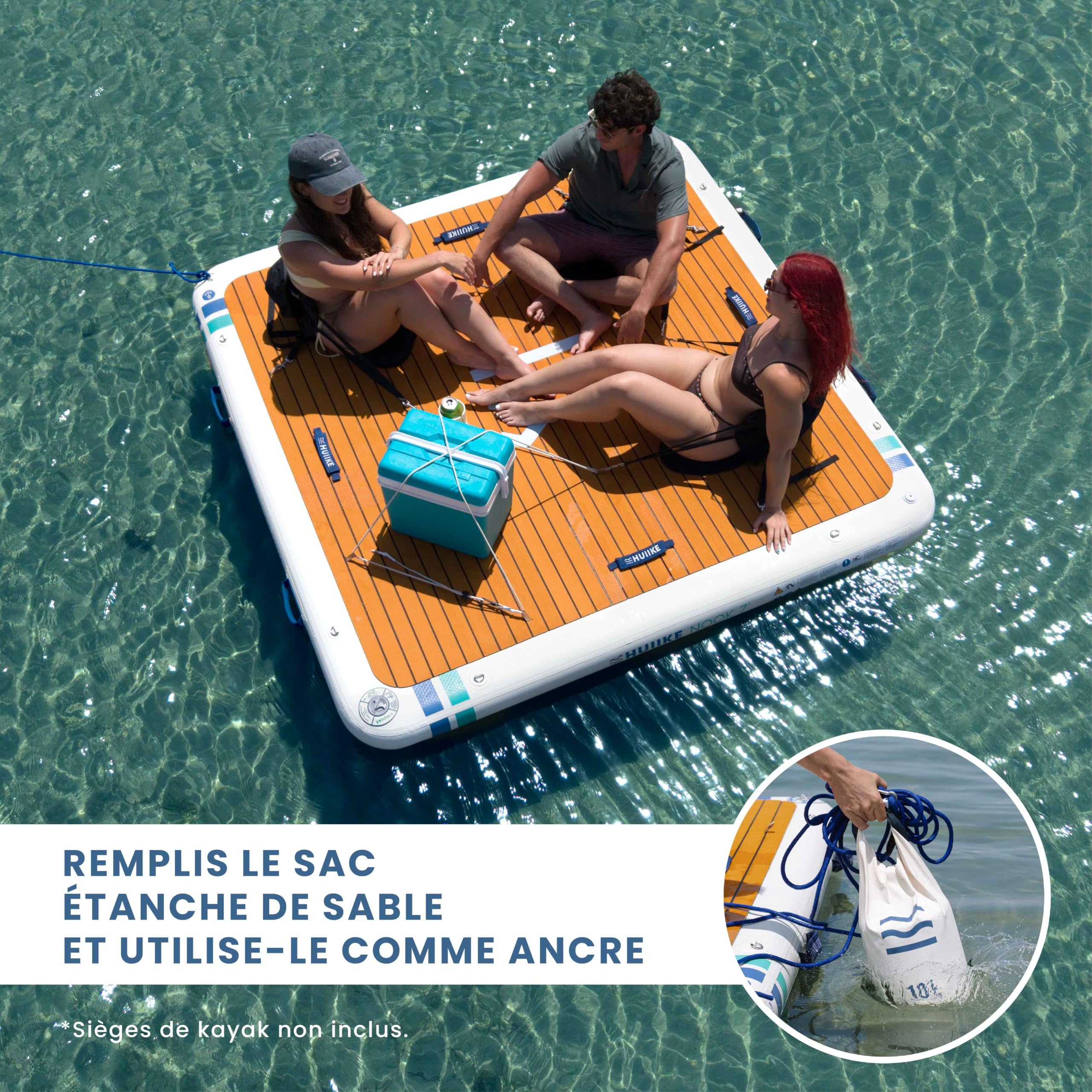 HUIIKE Plateforme Gonflable Flottante 2,15 ou 3,05 m, Accessoires Inclus