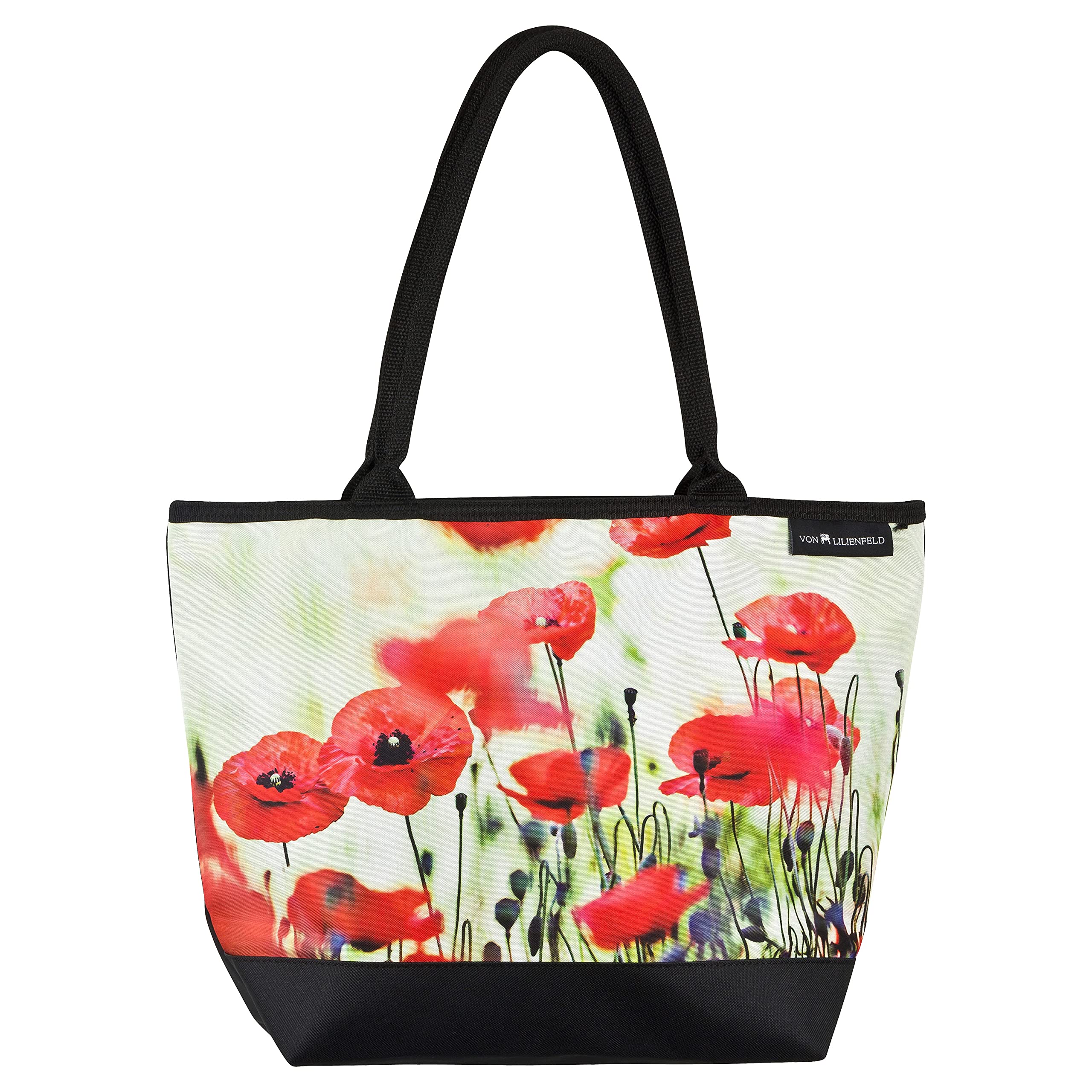 VON LILIENFELD Cabas Besace Coquelicots Fleur Sac Bandoulière Spacieux Sacs Portés Èpaule Cabas Décontractés