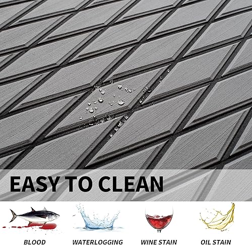 Miniatura 3 de Fullfire Suelo para Embarcaciones - Cubierta de Espuma EVA para Embarcaciones - Lámina de Suelo Marina Autoadhesiva Alfombra Marina para Lancha Gris