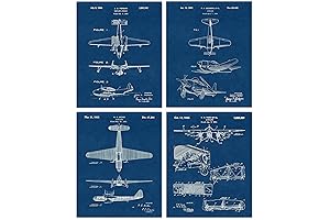 Vintage Propeller Airplanes Patent Prints Wall Decor