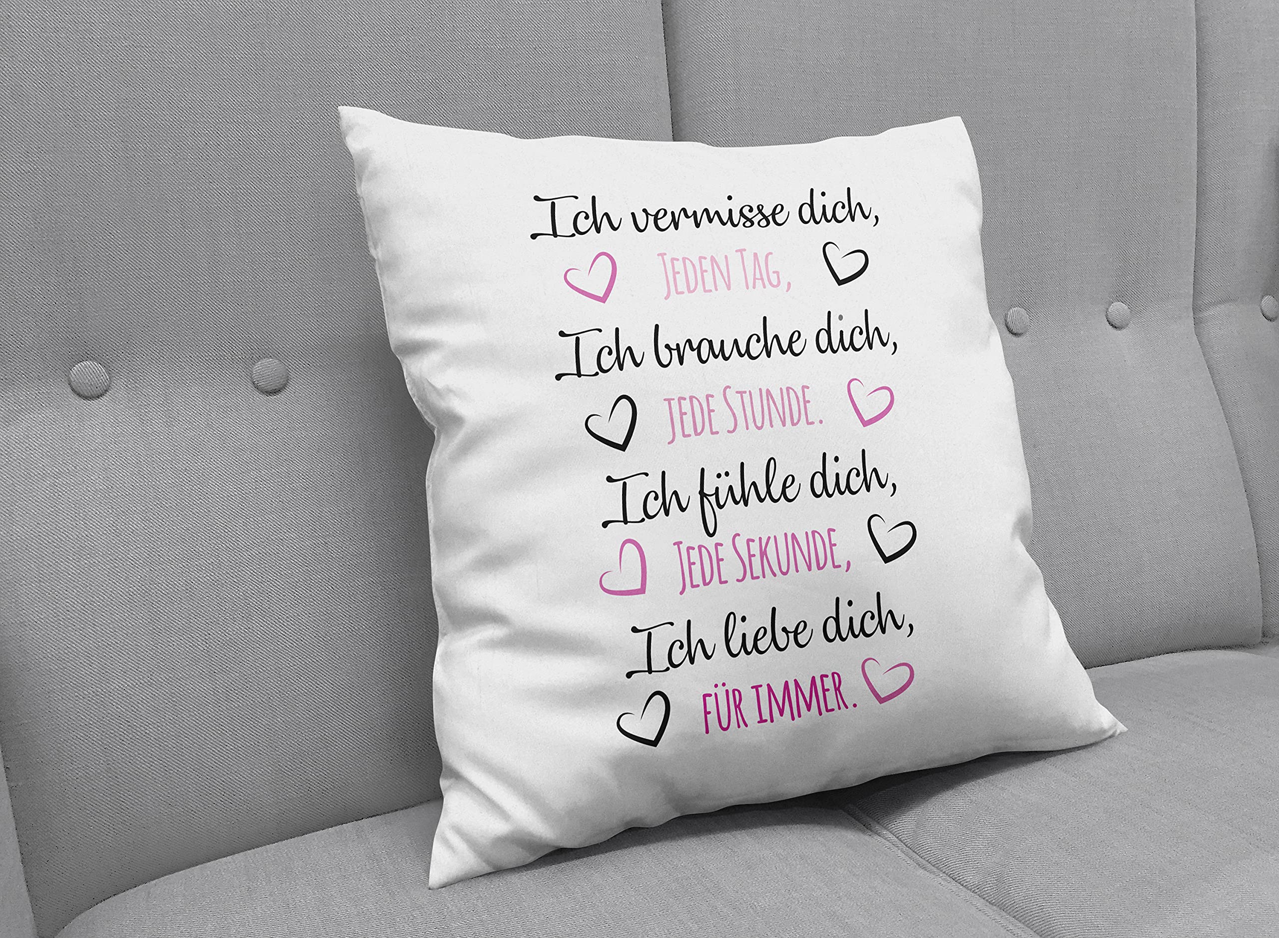 Liebesspruch Kissen 'Schatz, Ich Hab Versucht...' - 40x40 Cm Weiß - Perfekt Als Geschenk