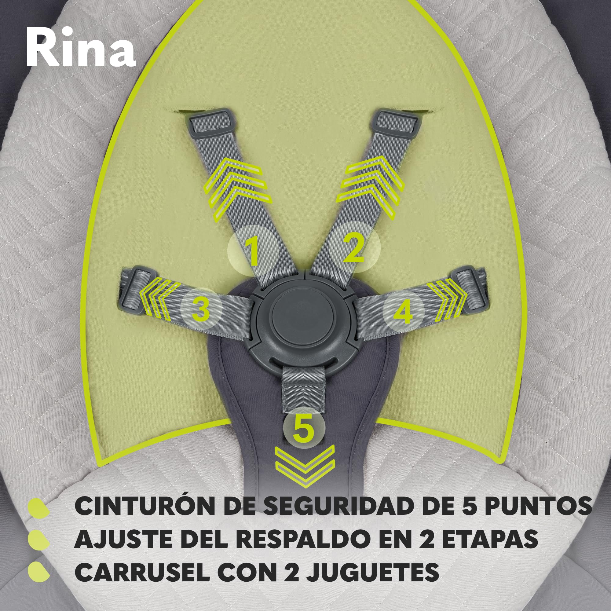 LIONELO Rina Balancín y hamaca 2 en 1, control remoto, asiento giratorio de 360°, dos direcciones de balanceo, 5 velocidades de balanceo, bloqueo, ajuste del respaldo, temporizador, 12 melodías | Control Remoto, Dos Direcciones de Balanceo, 5 Velocidades