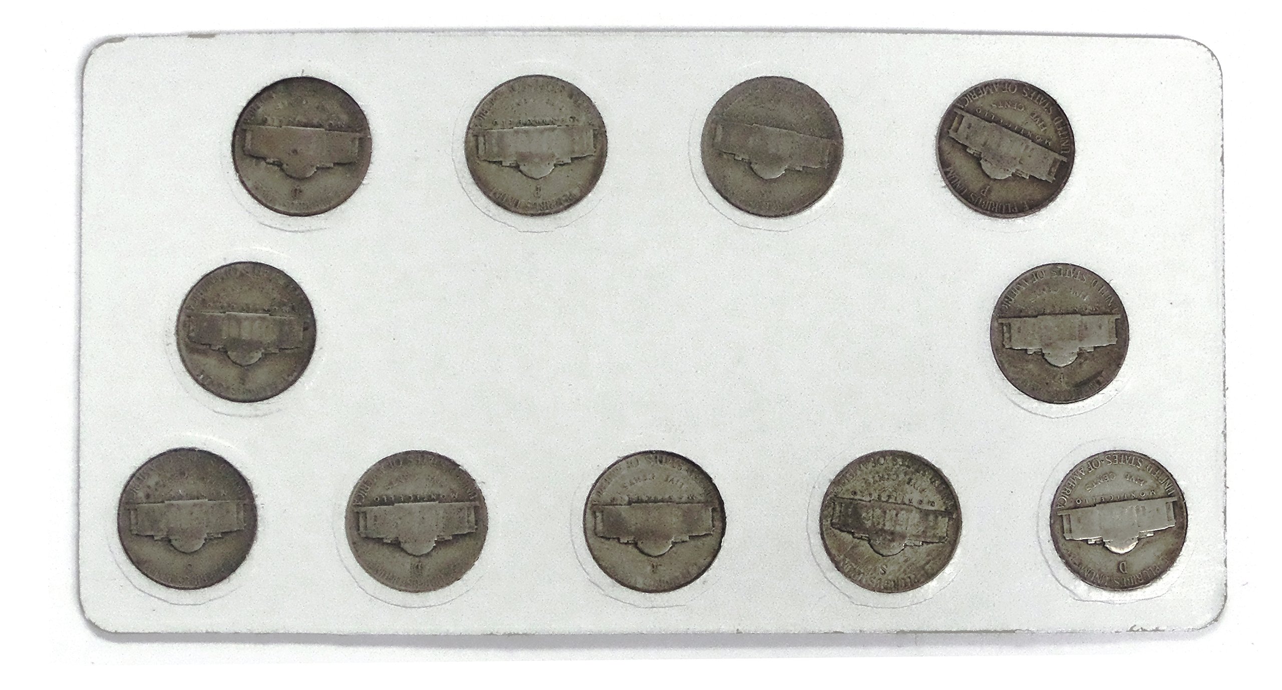 1 P, D, S 1942-1945 - 11 Coin - War Time Silver Jefferson