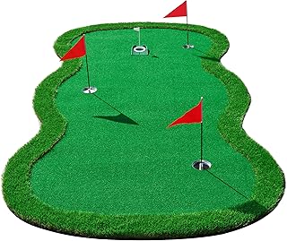 Golf Putting Green Mat-10x4.8Ft Professional Large Practice Putting Mat with 3 Flags 1 Movable Cu...