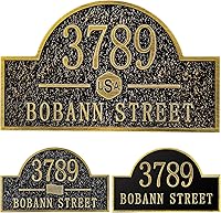 Vista 8 de Letrero de dirección personalizado, placa de dirección de número de casa, placa de dirección personalizada, metal o latón antiguo acrílico