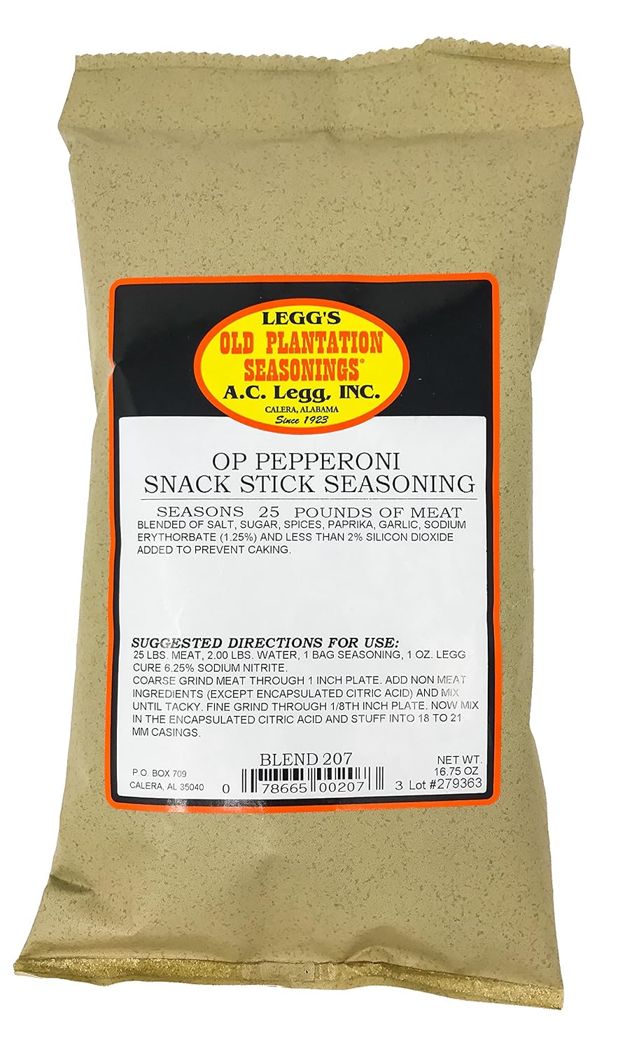 A.C. Legg - Sazonador para Snack Sticks Sabor Pepperoni - 16.75 oz