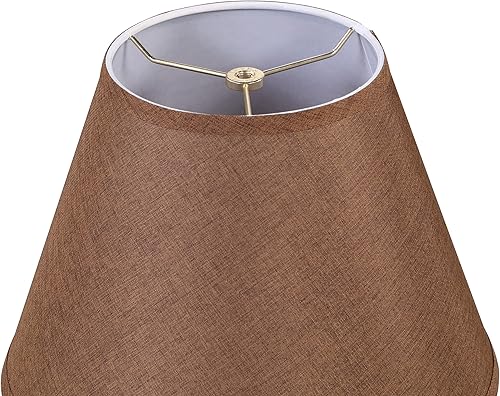 Miniatura 4 de Aspen Creative 32091A, pantalla de araña de transición imperio de tapa dura, tela con textura de arpillera marrón oscuro, parte superior de 7