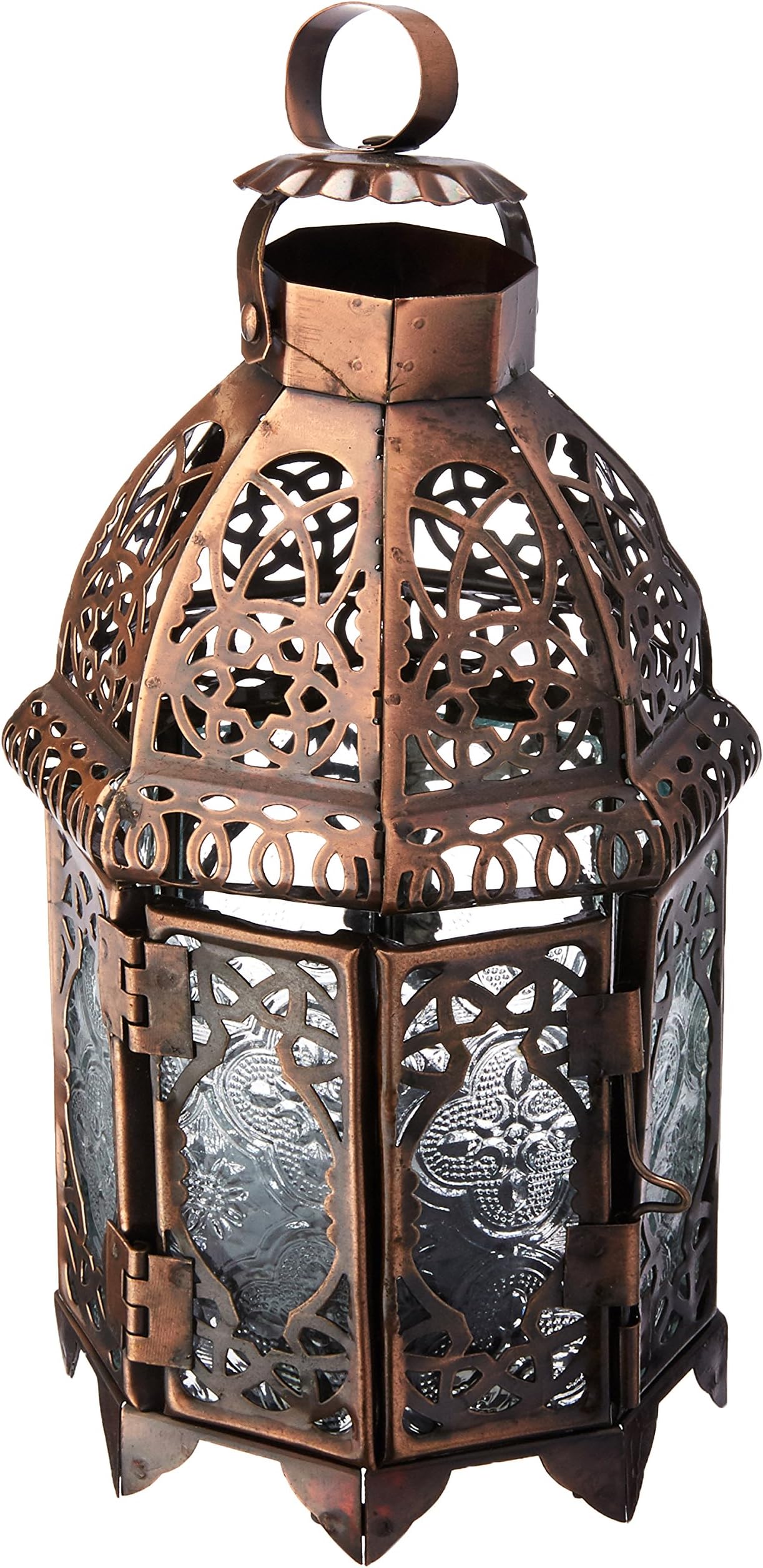 Ornate Copper Candle Holder Lantern