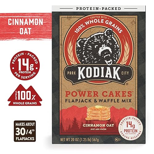 Vista 32 de Kodiak Cakes Protein Pancake Power Cakes, mezcla para hornear flapjack y waffle, chocolate negro, 18 onzas (paquete de 6)