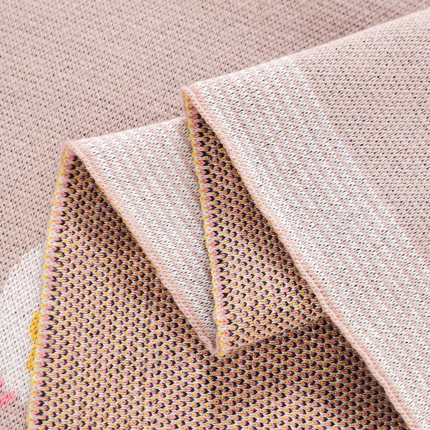 mimixiong Baby Blanket Knit Receiving Boys Girls Blanket Soft Cotton Neutral Blanke for Swaddle Crib Stroller with Cute Sheep (Chicken-Pink, 30x40 Inch (Pack of 1))
