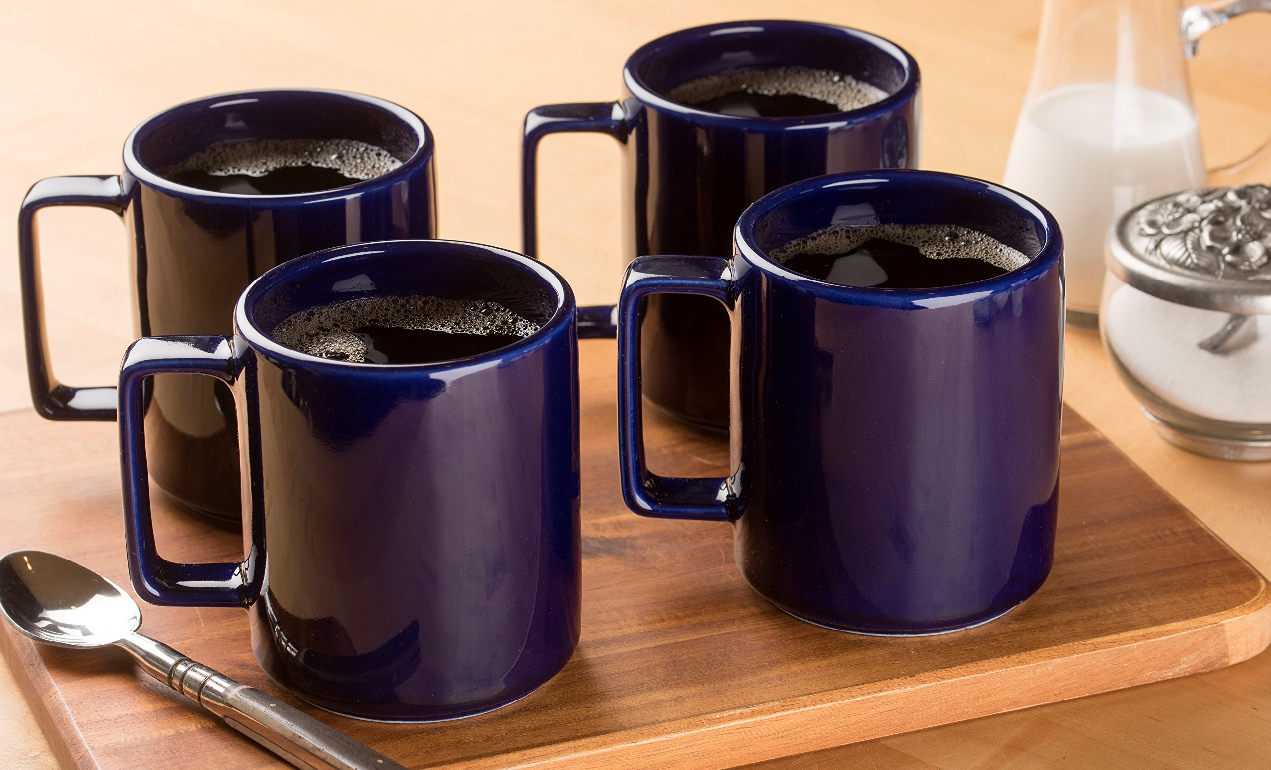 Amazon.com: American Mug Pottery Ceramic Square Handle Coffee Mug, Made in  USA, Cobalt Blue, 17 oz - Pack of 4 : Home & Kitchen