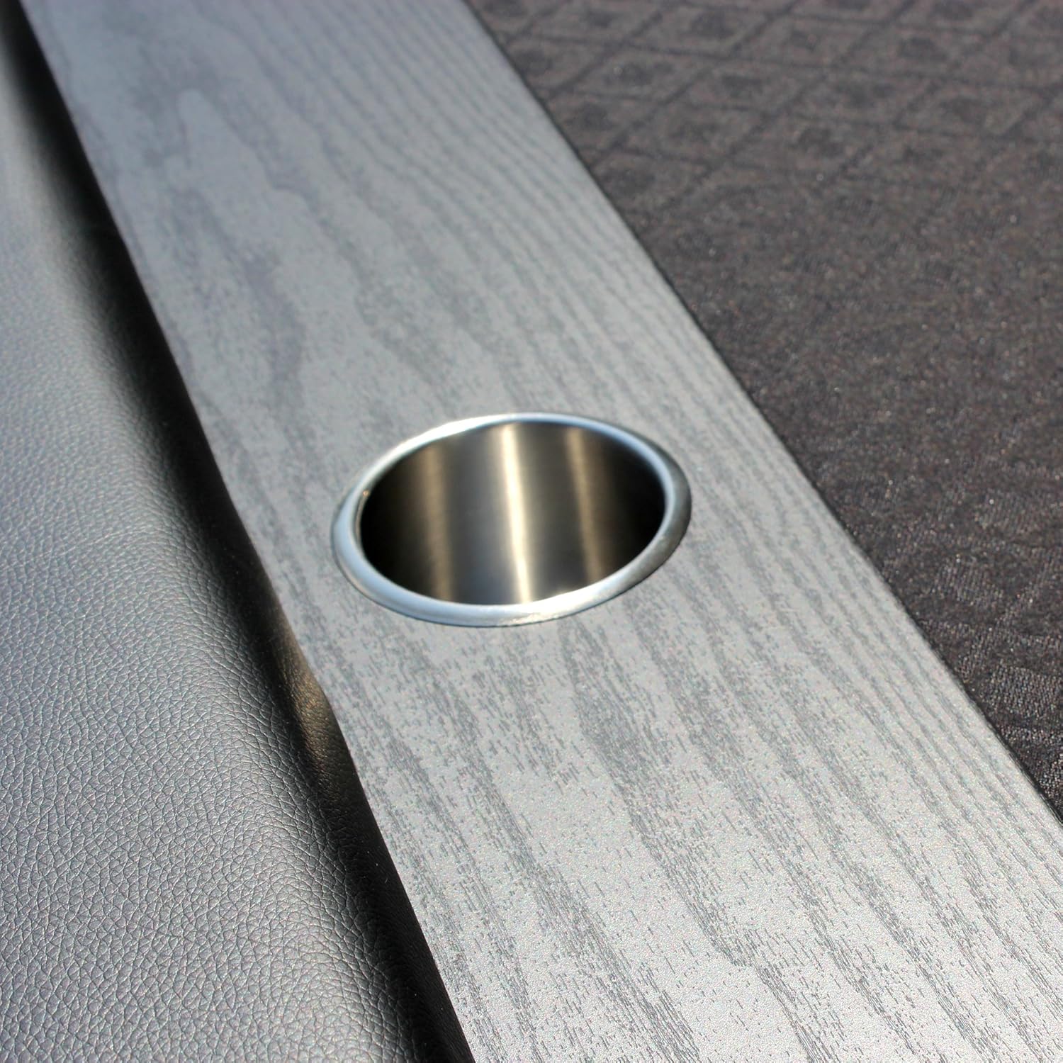 96" Poker Table Oval Dark Knight with Black Waterproof Felt Plastic Chip Tray