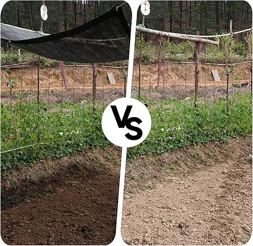 Miniatura 7 de 65% -75% negro protector solar paño con ojales sellados para plantas de jardín, invernadero, granero (12 x 12 pies)