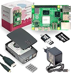 BerryBase Raspberry Pi 5 Starterkit (2GB RAM) – Offizielles Bundle mit Gehäuse, Netzteil 27W, MicroSD (vorinstalliert mit Raspberry Pi OS), HDMI-Kabel, Kartenleser & Geschenkverpackung