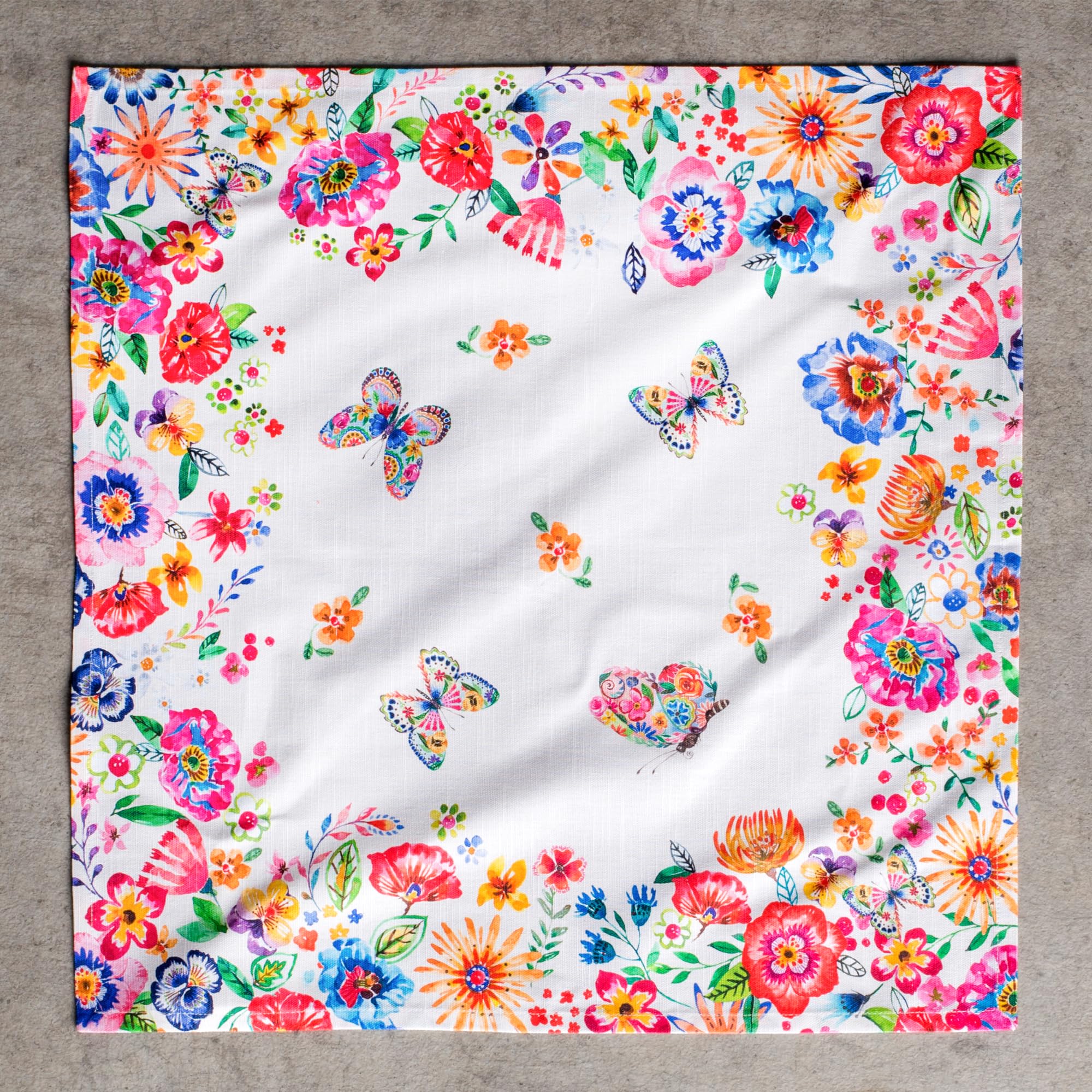 Maison d'Hermine Set di 4 tovaglioli di stoffa, 100% cotone, riutilizzabili, quadrati, lavabili, per cene, feste, matrimoni, ristoranti, Primavera Estate (Happy Florals - High Summer, 45 cm x 45 cm)