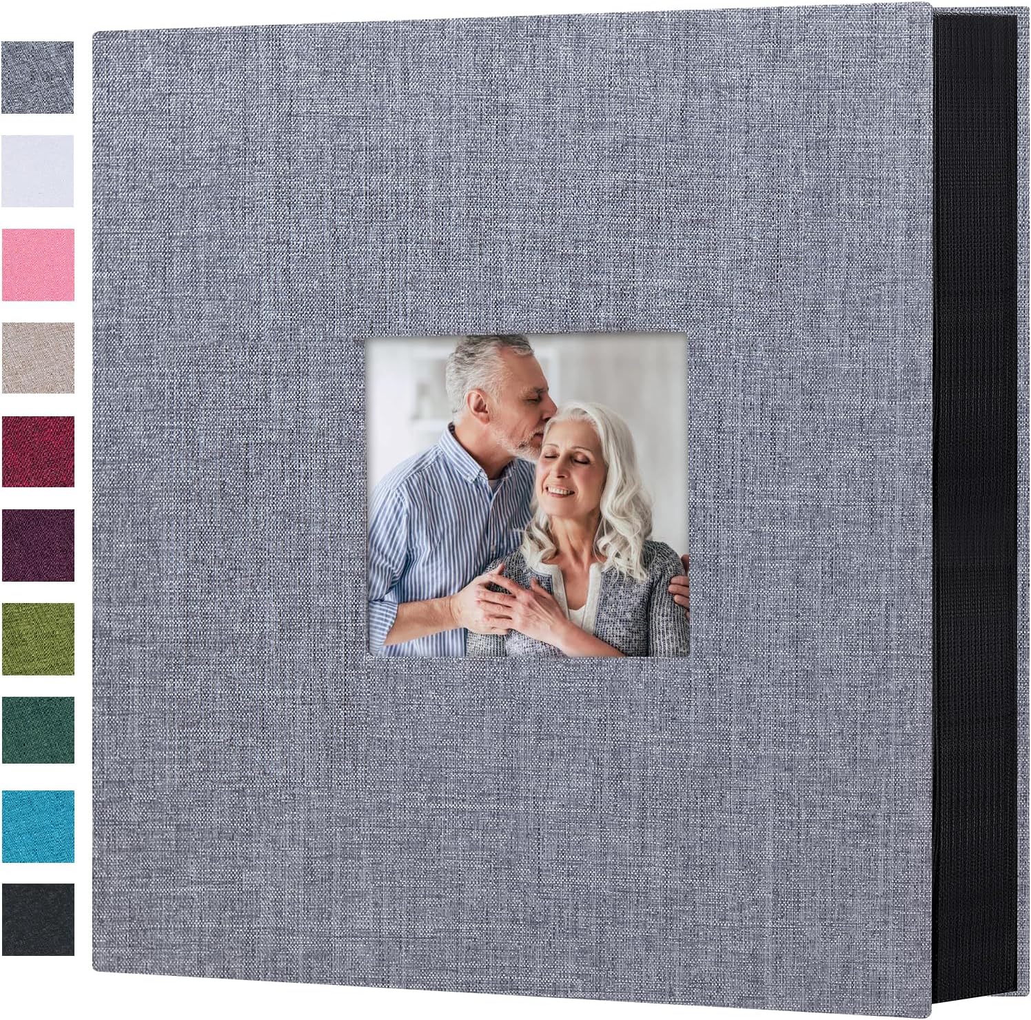 Mublalbum Photo Album 4x6 1000 Photos Linen Cover Large Picture Book Holds Horizontal and Vertical Pockets for Wedding Family Anniversary and Baby (Gray)
