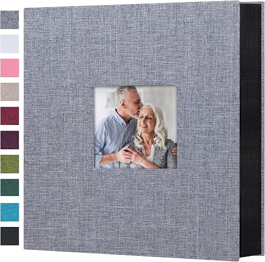 Mublalbum Album fotografico grande per 1000 foto con copertina in lino, 1000 foto orizzontali e verticali, per matrimonio, famiglia, anniversario, bambino, colore: verde scuro
