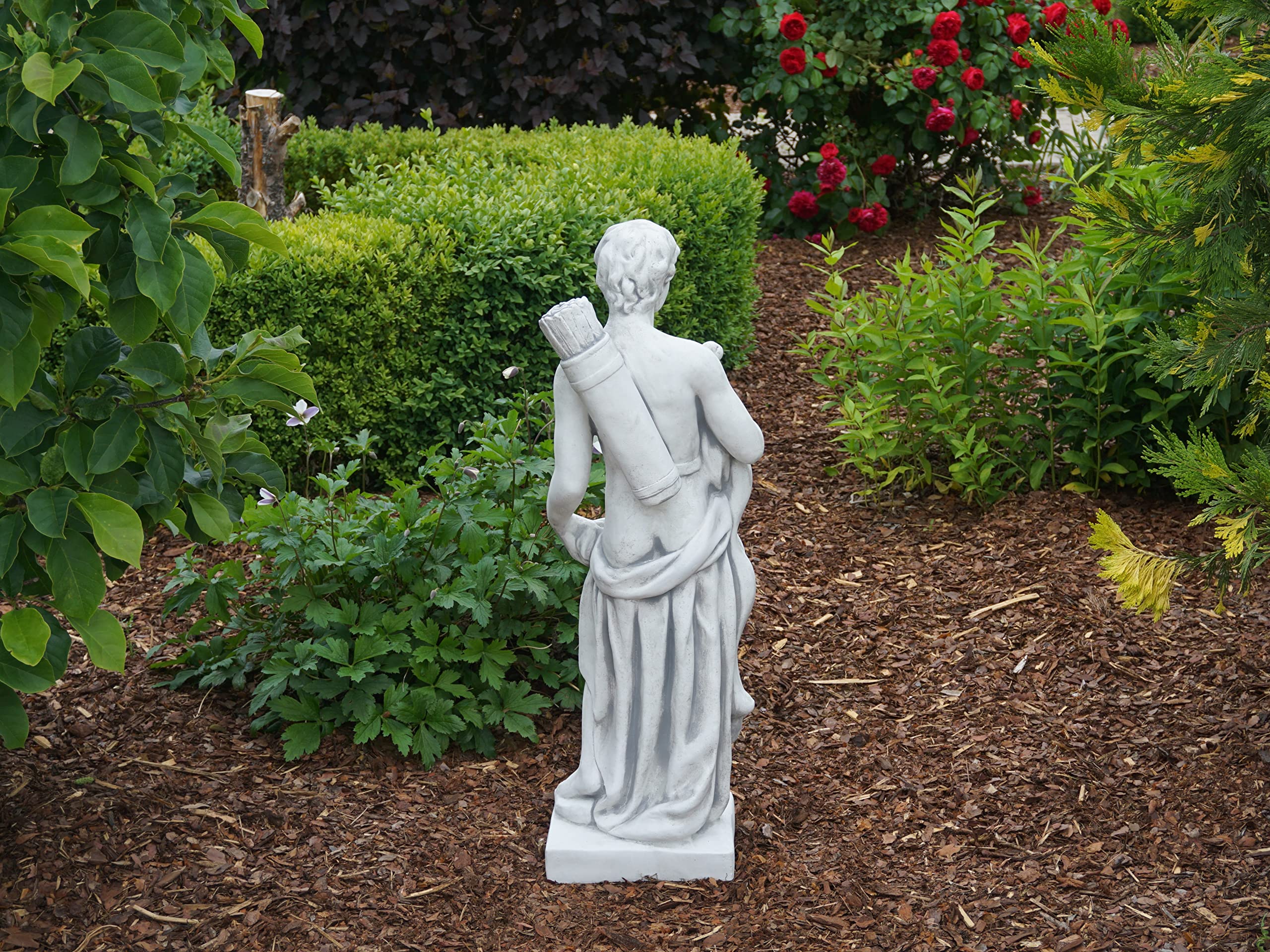 gartendekoparadies.de Statue des Jägers Orion, Steinfigur aus Steinguss, H. 85 cm, 36 kg, Grau, Frostsicher für Außenbereich