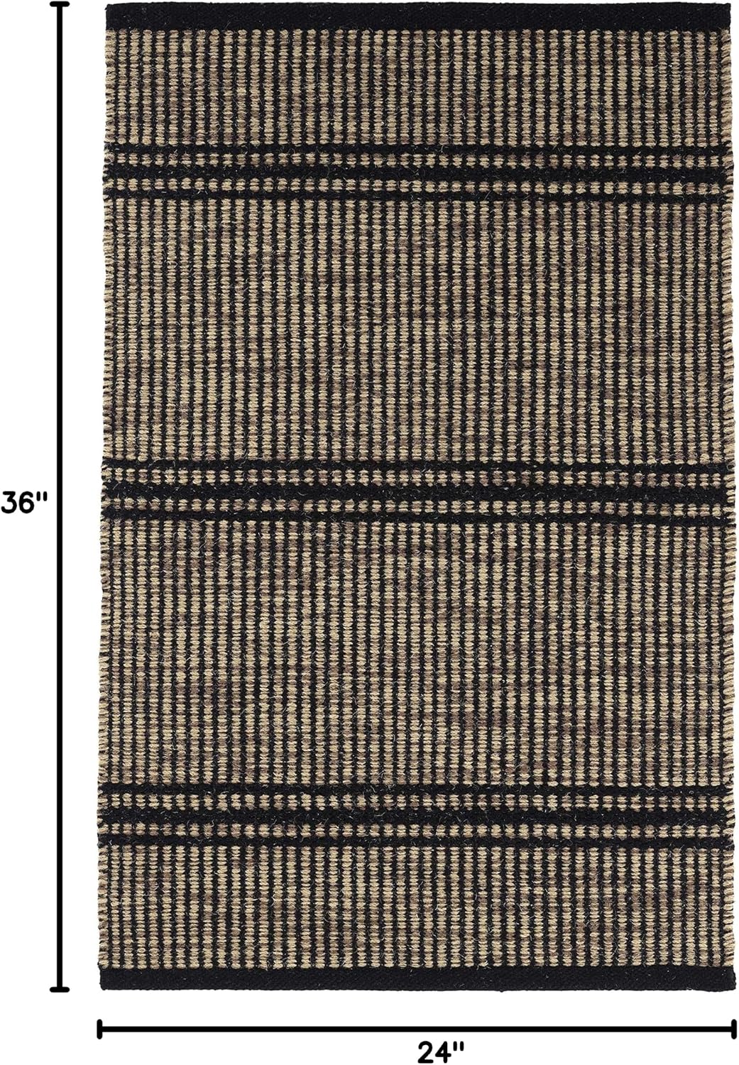 Dash and Albert Malta, Camel, 2' x 3', Costal Charm, Handwoven, Wool, Striped, Soft and Cozy, High Traffic, Durable, Easy to Clean, Area Rug for Bedroom, Living Room, Dining, Den, Foyer, Entryway