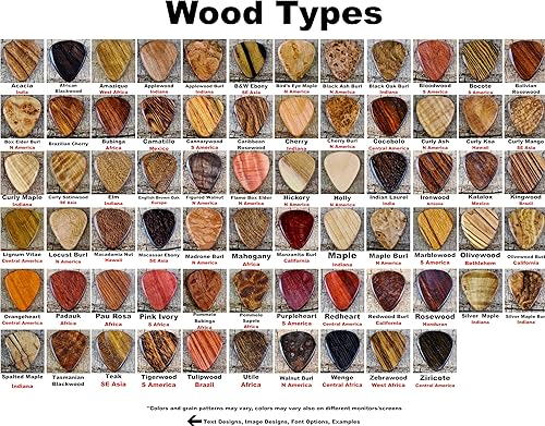 Custom Wood Guitar Pick - Handmade Wood Guitar Pick - Engraved Wooden Guitar Pick- Personalized Wood Guitar Pick - 1 Wood Guitar Pick