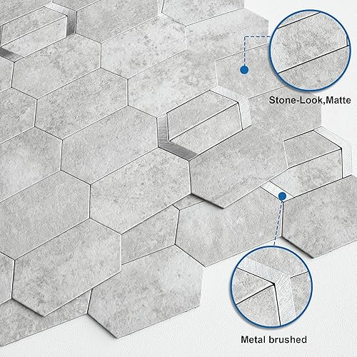 Miniatura 8 de Azulejos de despegar y pegar para salpicaduras de cocina, acabado mate, paneles de pared 3D de mármol de baño, azulejos de panal para caravanas