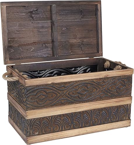 Miniatura 98 de Household Essentials Tronco decorativo antiguo, juego de 3 piezas, pequeño, mediano y grande, panel de abeto chino y MDF, respaldo suave y acento