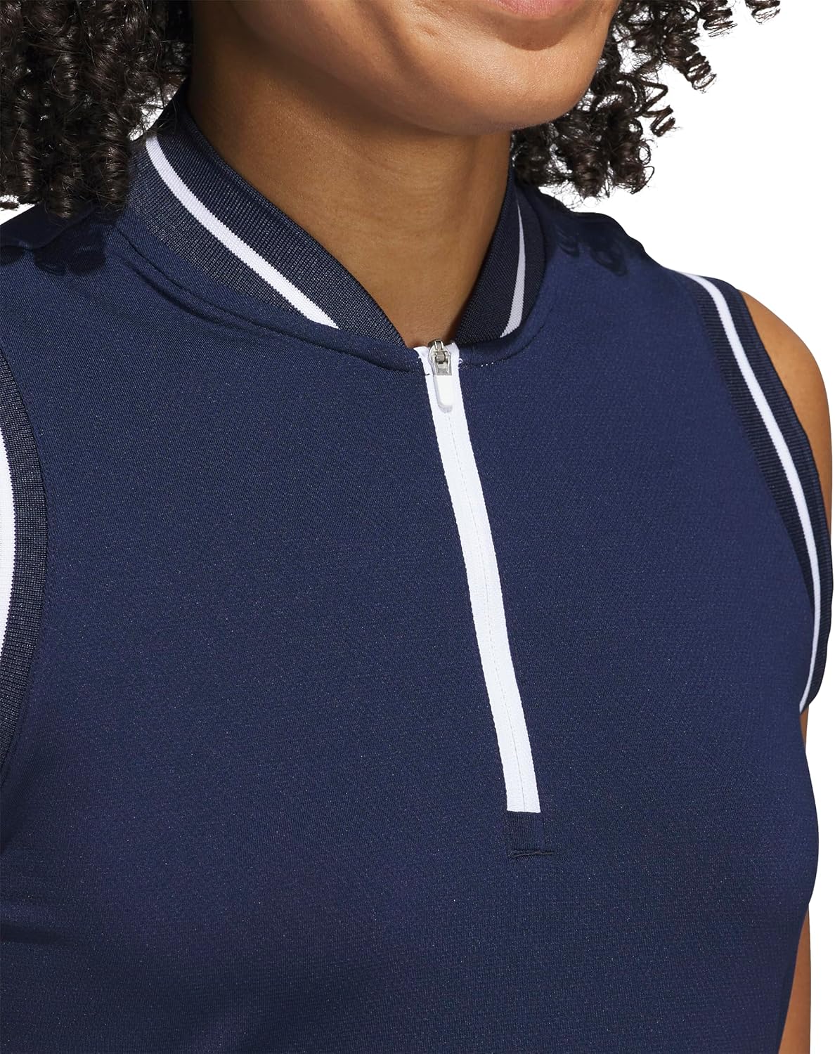 adidas Womens Ultimate365 Quarter-Zip Sleeveless Polo Shirt - Image 3