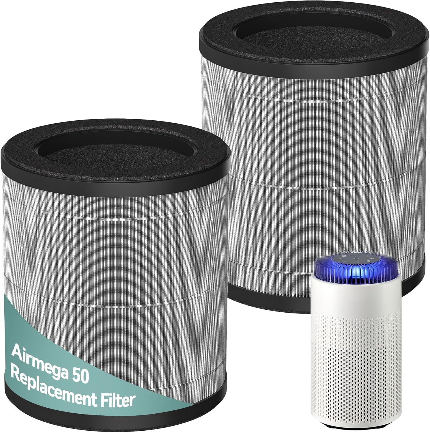 Airmega 50 Filter Replacement Compatible with Coway Airmega 50 Air Purifier, 3-in-1 True Hepa and Deodorization Filter