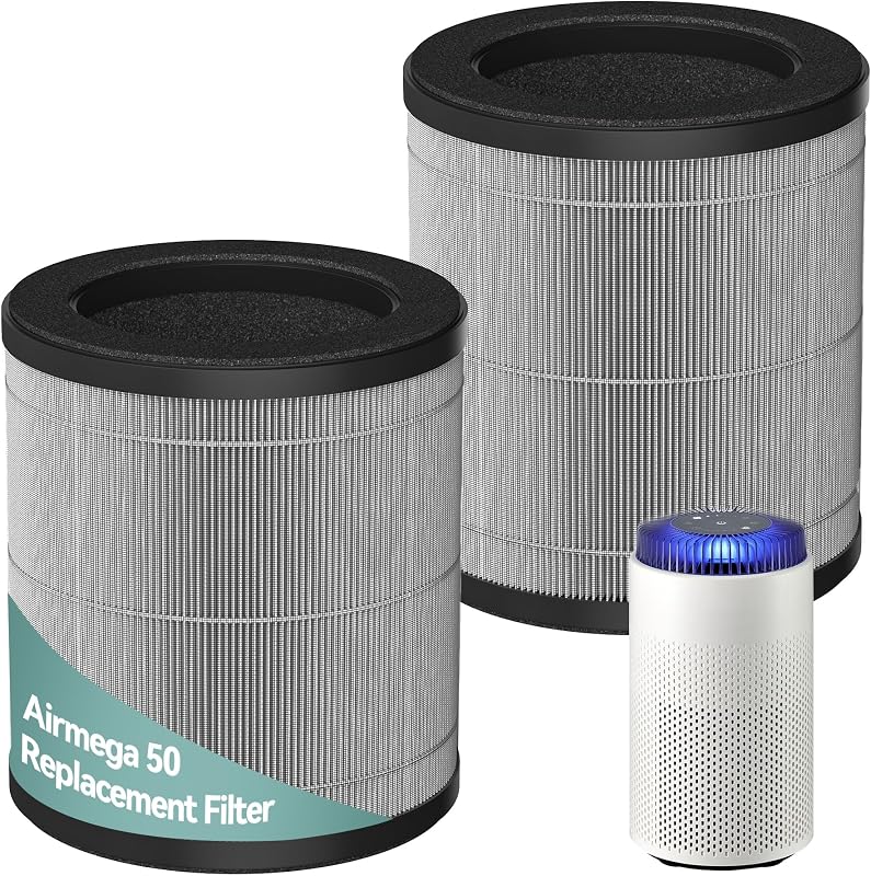 Airmega 50 Filter Replacement Compatible with Coway Airmega 50 Air Purifier | 3-in-1 True Hepa and Deodorization Filter for Dust Pollen Smoke Filters up to 99.97%