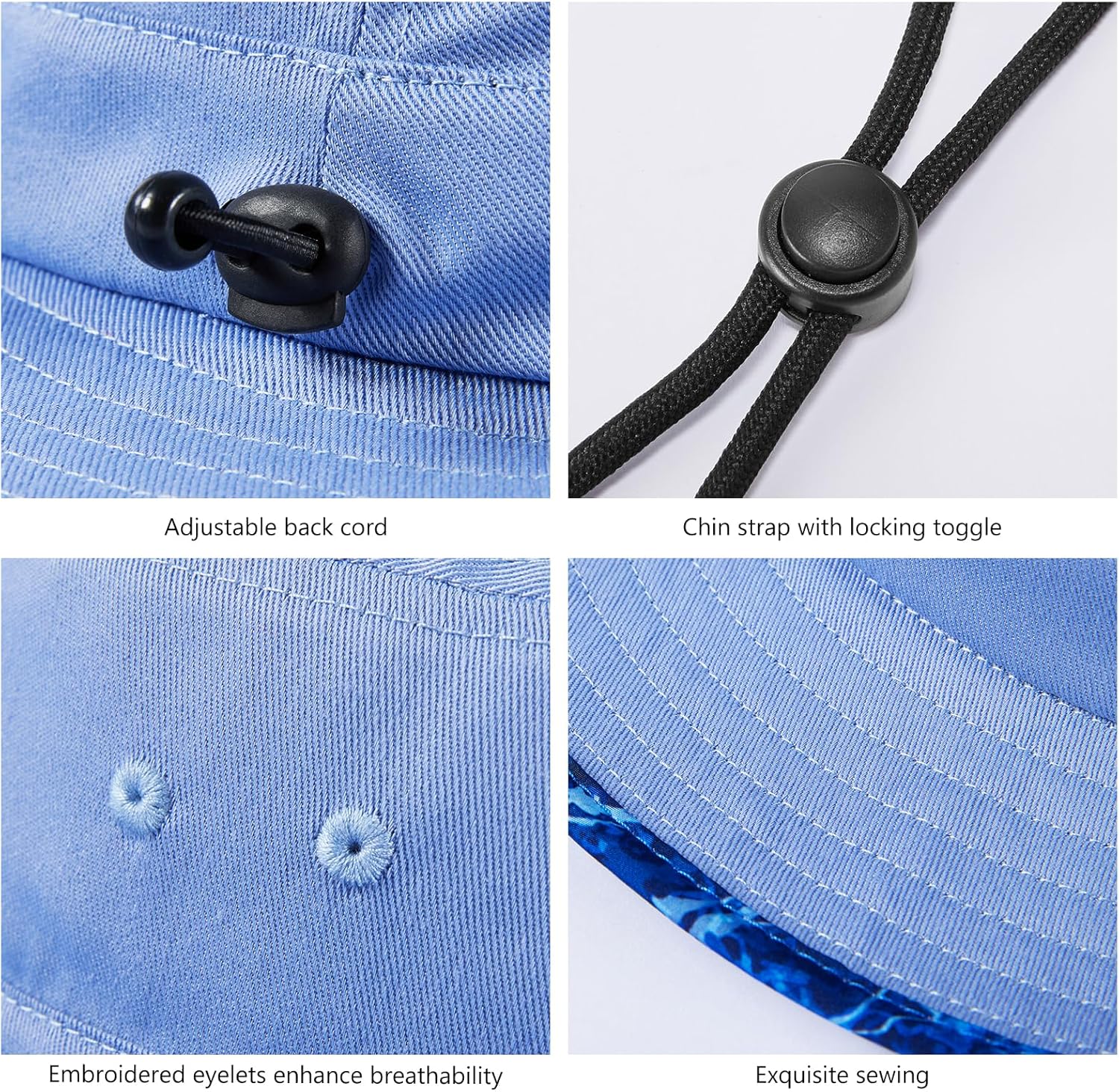 UPF 50+ Foldable Sun Hat Patterned Under Brim Bucket Hats for Summer Hiking Fishing Beach Safari Men Women - Image 6