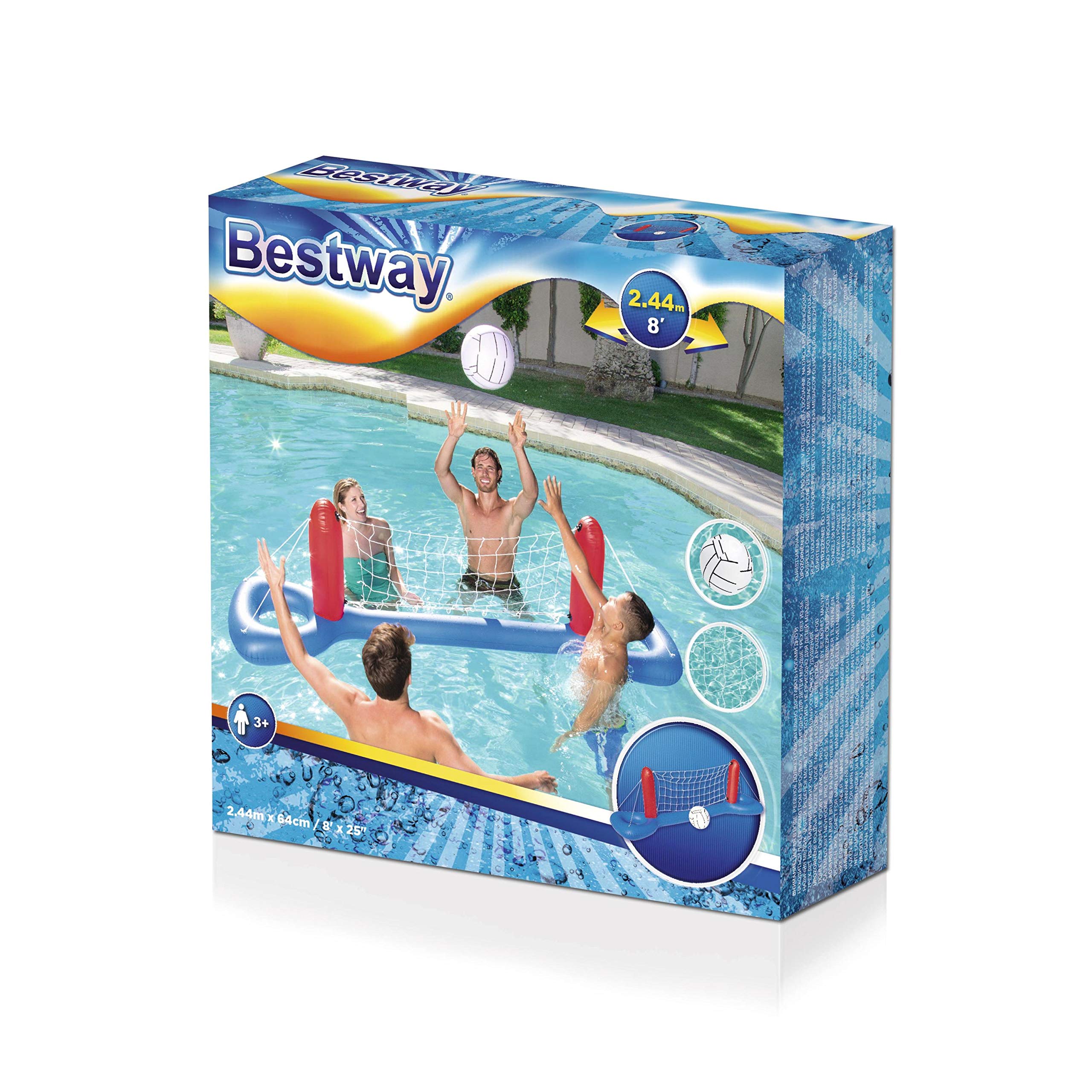 Play Voleibol Divertido Inflável Bestway 52133 Com Bola - Azul/Vermelho (6942138900637)