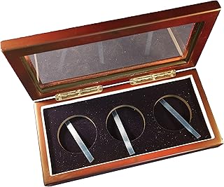 Wood Glass Top Display Box for 3 Extra Large or Air-Tite I Coin Capsules / 2" Challenge Coins