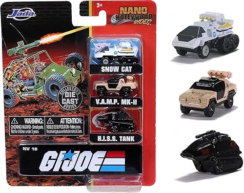 Jada Toys GI Joe 32083 - Paquete de 3 autos de 1.65 pulgadas, nano fundido, juguetes para niños y adultos (32083)