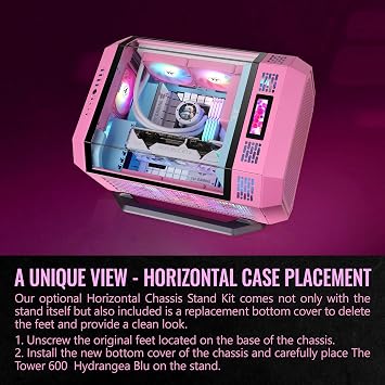 Thermaltake Tower 600 Bubble Pink Mid Tower; 2x140mm CT Fans Included; 420mm Radiator Support; 400mm GPU Clearance; Hidden Connector Support; Rotatable PCIe Slots; CA-1Z1-00MAWN-00